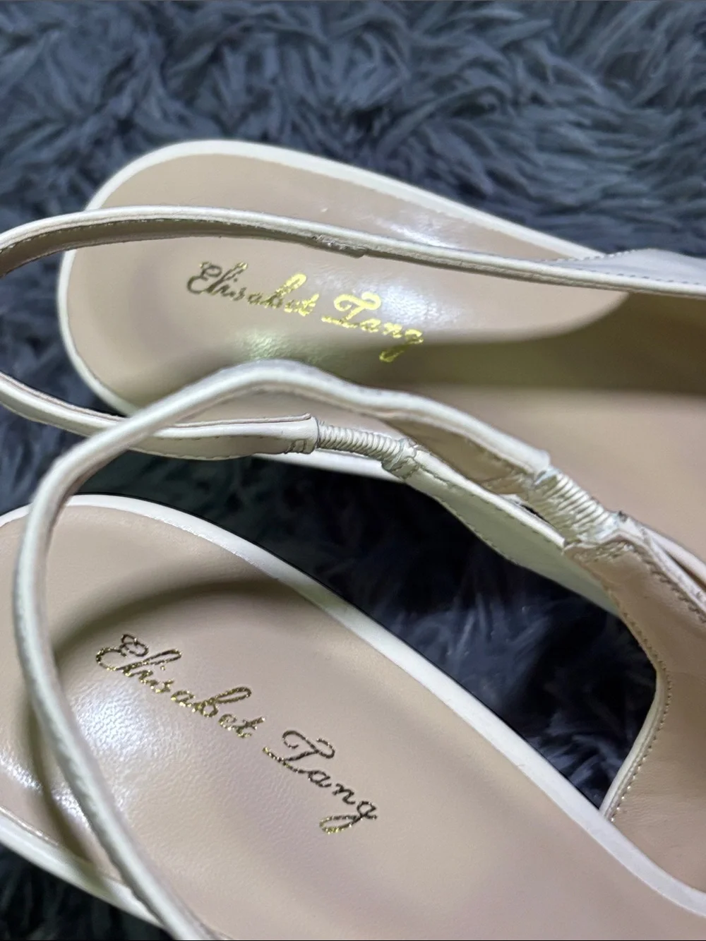 Classic White Pointed Slingback Heels size 9.5 elisabet tang NEW NWOT